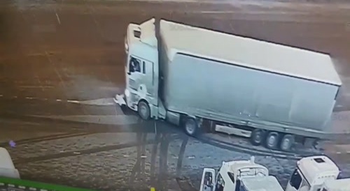 Poor Lady, got crushed like a cockroach.