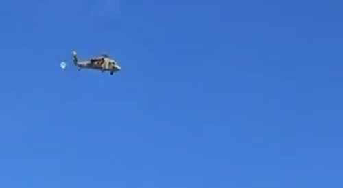 Helicopter detaches while being airlifted