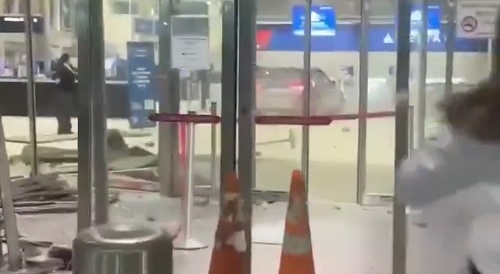 A vehicle slammed into the DTW Delta Terminal.