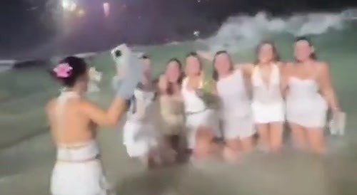 Copacabana sea on New Year's Eve