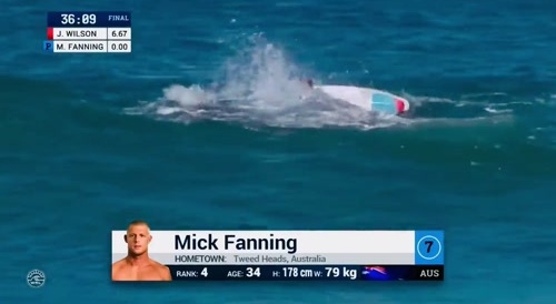 Shark disqualified Mick Fanning