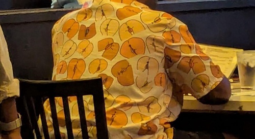 Look at this guy's shirt!