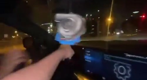 High-performance BMW driving going wrong