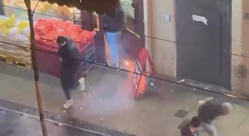 Fireworks in the city