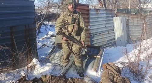 Dead Ukrainians in the snow.