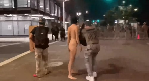 Hot slut protests ICE