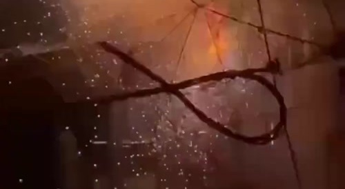 New Years Firework destroyed power lines