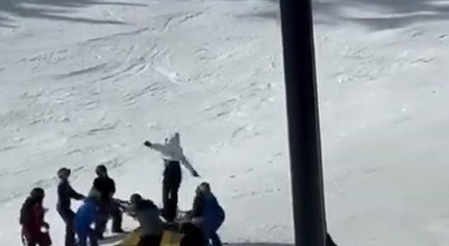 Skier Falls From Ski Lift