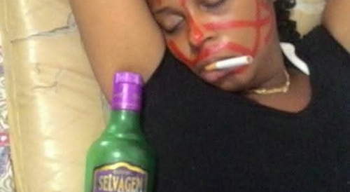 drunk woman sleeping