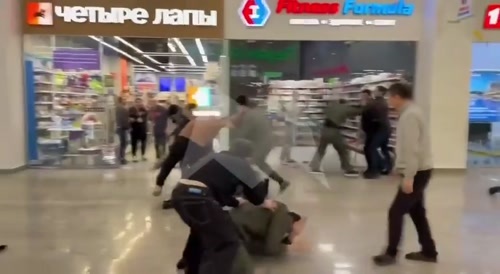 a brawl in a mall