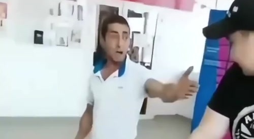 loudmouth knocked out with a wicked elbow strike