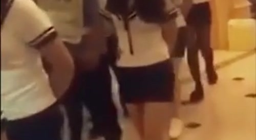 Chinese girls parade