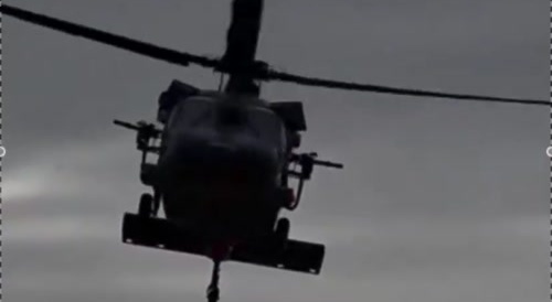 Heavily armed Mexican military convoy