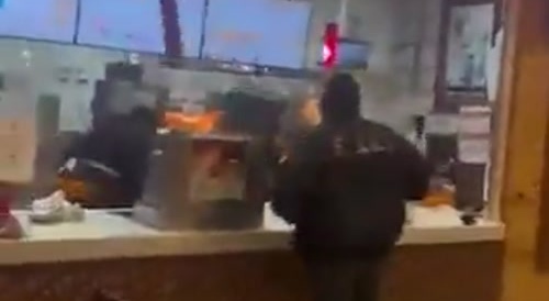 Angry Black Woman Attacks Workers @ Popeye's