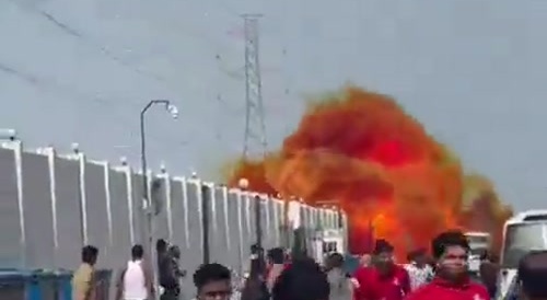 Missile debris falling in Qatar.