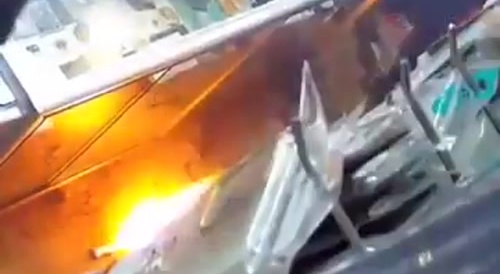 Dude bites battery that ignites