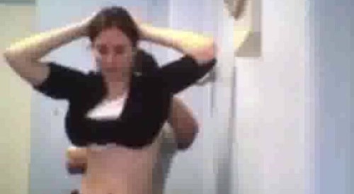 perv removes bra for a stethoscope