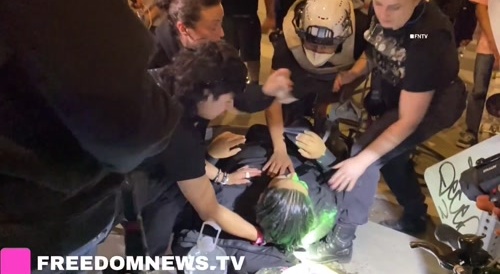 ICE Hater Gets Shot in Eye with Beanbag - Antifa Medics Help