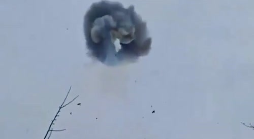 F‑16  shoots down a Russian Shahed drone