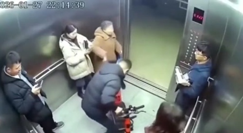 Electric Bike in Elevator
