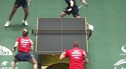 Insane behind the back hit return (ping pong)