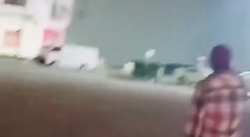 The impact and sound of a drone hitting a building in Bahrain.