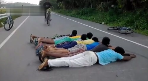 bicycle jump went wrong