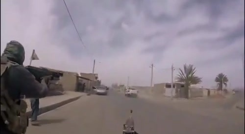 An anti-regime combat unit ambushin the city of Nushabad