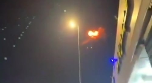 U.S. military&rsquo;s C-RAM air defense system successfully intercepting drone