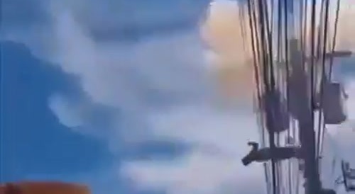 Someone got electrocuted trying to jump on telephone pole top