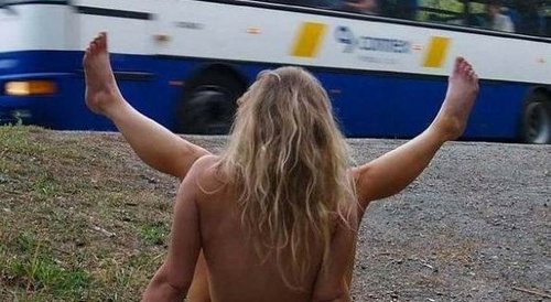 showing her vagina to bus passengers