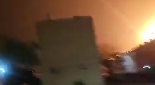Iranian missile hitting in Dimona, Israel