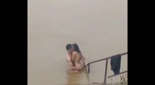 Couple arrested after having sex in river.