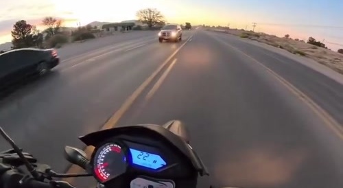 Motorcyclist almost dies