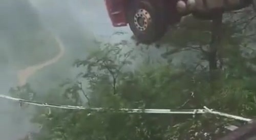 Truck above the mountains