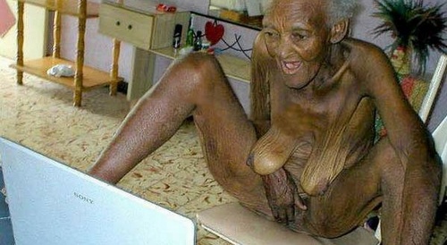 old naked woman watching