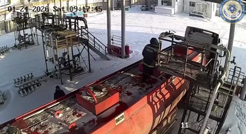 Tanker truck catches fire during refueling