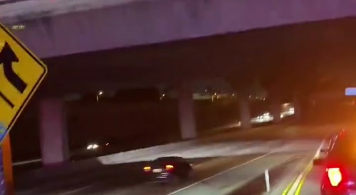 This is what a high speed chase looks like from a still point of view