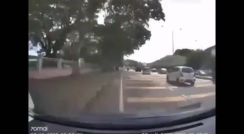 A Woman Runs Over Motorcyclists Without Stopping