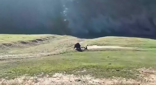 Idiot cyclist taught a lesson