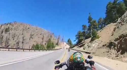 Big biker crashes motorcycle