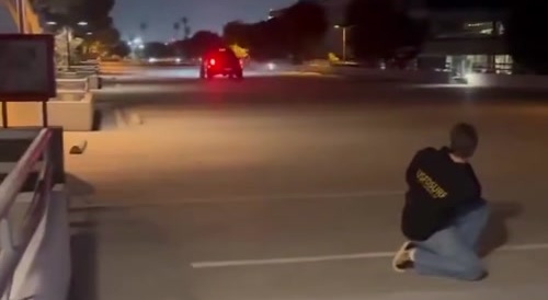 Insane high-speed truck jump