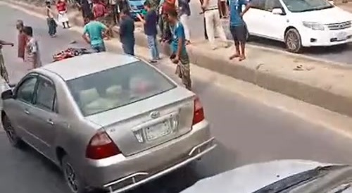 Man got splattered on the road