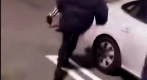 Stupid Idiot Breaks Leg at Car Side-Show