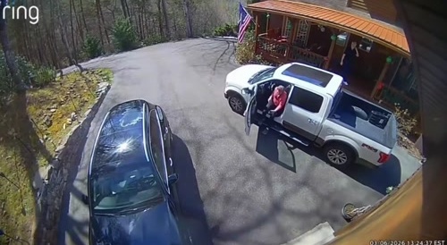 man tries to jump into a runaway truck