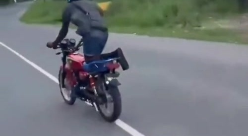 motorcyclist is run over
