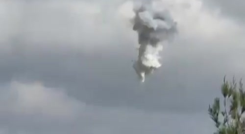 Hezbollah drone blown out of the sky in northern Israel.