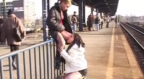 She tastes her friend's urine.