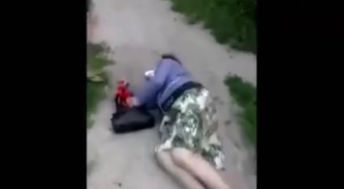 Russian Thug Brutally Beats On Old lady