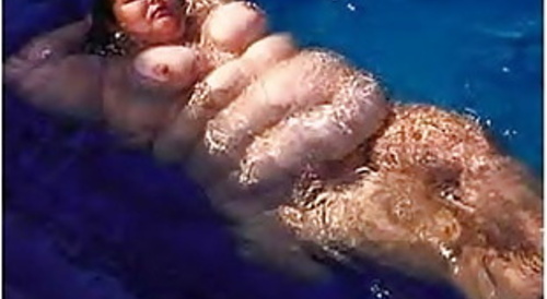 fat woman in the pool